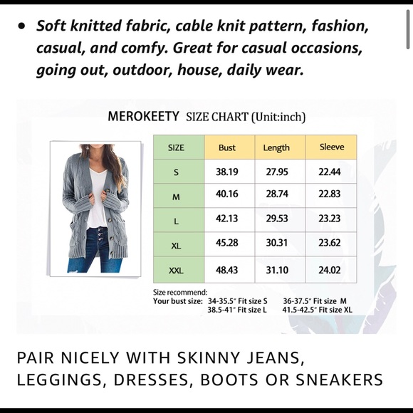 NWT Women's Long Sleeve Cable Knit Sweater - Picture 5 of 5